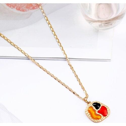 Unique Handmade High-quality Brass Enamel Long Chains Necklace For Women Gold Color Necklace New Fashion Jewelry