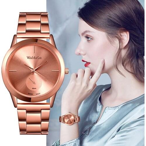 Hot WoMaGe Fashion Luxury Rose Gold Stainless Steel Women Watch Ladies Watch Reloj Mujer Women Watches Montre Femme Clock Saati