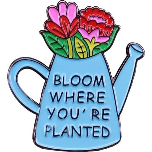 Bloom watering can brooch Bachelorette inspired bridesmaid gift beautiful feminist flair addition