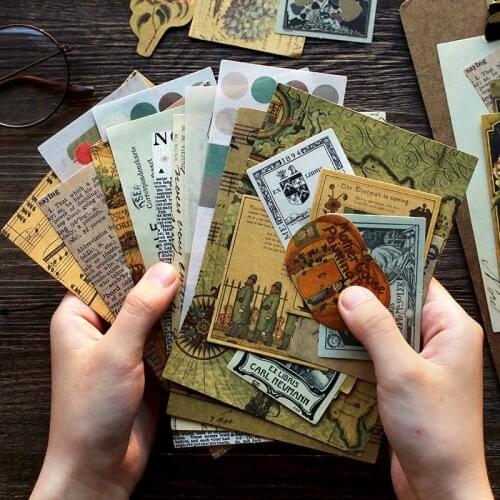 40 Pcs Vintage Scrapbooking Material Paper Floral Plant Letter Memory Decoration For Art Project Scrapbooking Diary Album