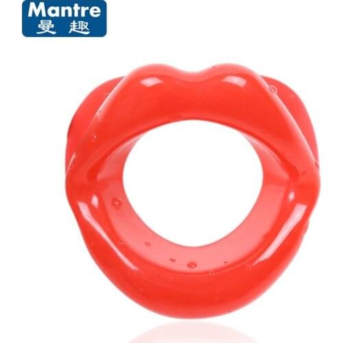 Erotic Rubber Opening Mouth Gag Lips Oral Sex Mouth Plug Fetish Adult Sex Toy For Couples Women Face Slimming