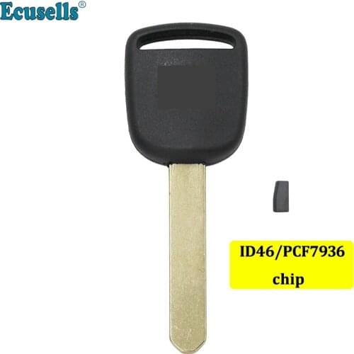 Blank transponder key casing shell with ID46 PCF7936 chip for Honda Accord Civic CR-V Crosstour Element Fit Pilot HON66 blade