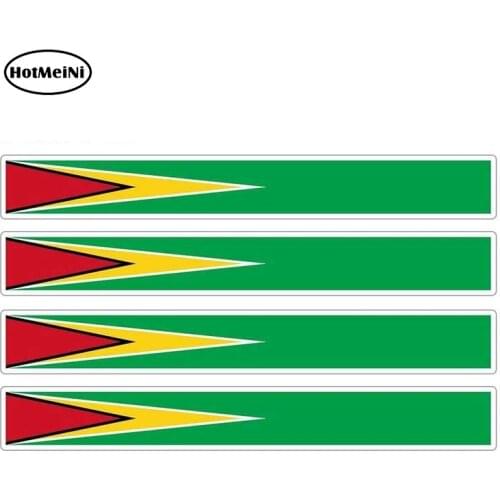 HotMeiNi 13cm x 1.7cm 4pcs Car Stripe Motorcycle Racing Flag Sticker Car Window Decal Bike Moto Tuning Guyana Car Stickers