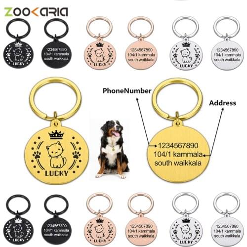 Cat Dog ID Tag Custom Free Engraving Personalized Dogs Collar Pet Charm Name Pendant New Anti-lost Pets Collar Puppy Accessory