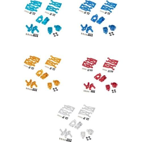10Pcs Aluminum Alloy Front Rear Suspension Arm Steering Cup Set for Wltoys 104001 1/10 RC Car Upgrade Parts