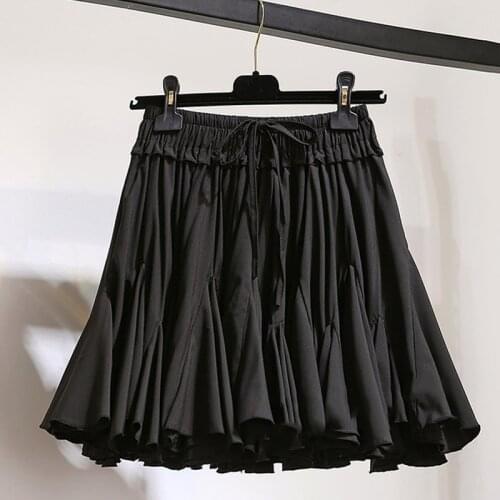 High Waist Black Chiffon Summer Mini Short Skirt Women Fashion White Tutu Pleated Sun School Skirt Boho Female Bohemian Skirts