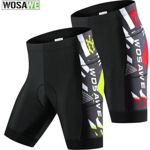 WOSAWE Mens Cycling Shorts Downhill MTB Bike Shorts Bicycle Tights 3D Padded Shorts Quick Dry Pants With Zipper Pocket