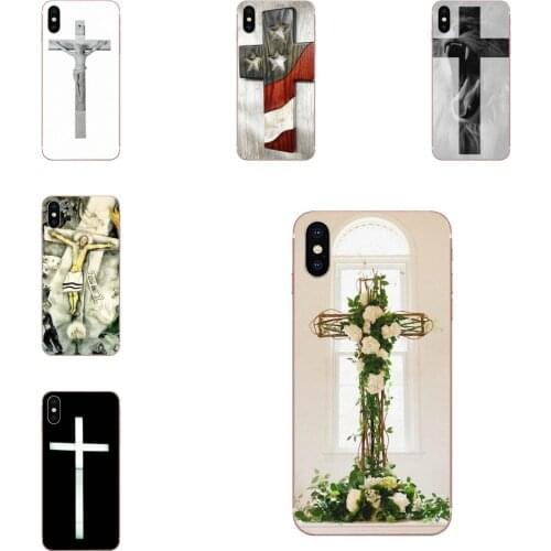 For Huawei NOVA 6 SE 5 P40 p30 lite Pro Honor V30 20 Pro Mate 30 Pro Lite 20s Soft Covers Case White Cross Jesus