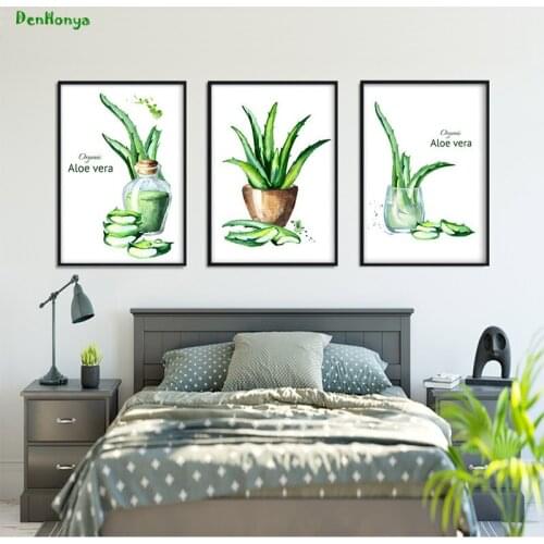 Aloe Leaves Wall Art Canvas Painting Green Style Plant Nordic Posters and Prints Decorative Picture Modern Home Decoration