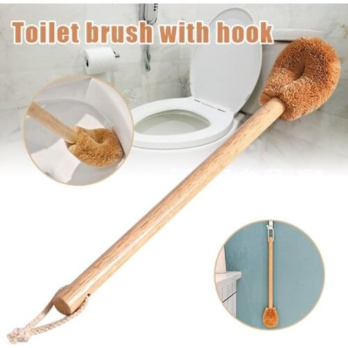 Updated Modern Toilet Bowl Brush Naturally Coconut Fiber Brush Head and Beechwood Handle New J99Store