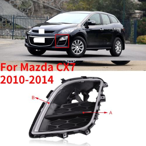 CAPQX For Mazda CX7 CX-7 2010 2011 2012 2013 2014 Front Bumper Fog Light Trim Frame Fog Lamp Hood Decorative Cover Lid Garnish