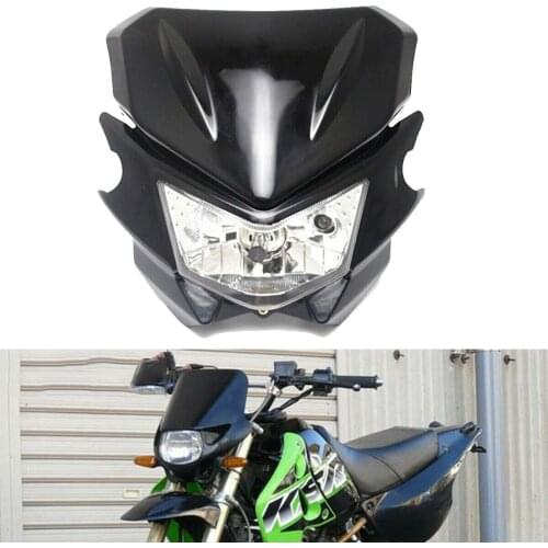 Black Motorcycle Front Headlight Head Light Lamp For Scooters Racing Motocross Universal Accessories
