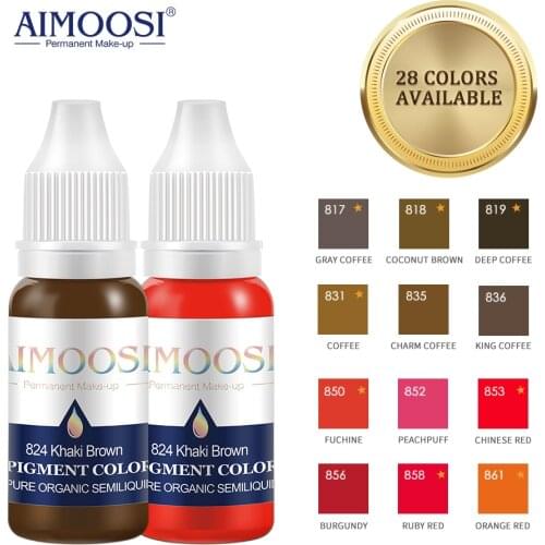 Aimoosi tattoo permanent makeup eyebrow ink permanent tattoo pigment Nano pure organic microblading lip tattoo ink color
