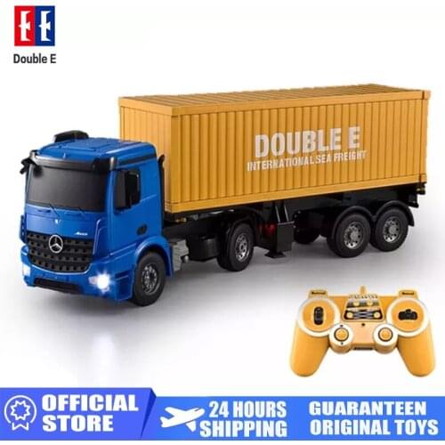 1:20 Double E 564-003 Rc Truck Trailer 2.4G Remote Control Engineering Vehicle Mercedes-Benz Arocs Container Truck Toys for Boys