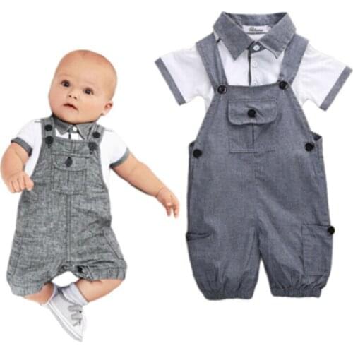 Pudcoco 2020 Newborn Infant Baby Boys Gentleman Clothes Shirt Tops Bib Pants Outfits Set