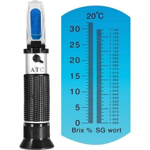 Beer Refractometer Brewing Handheld Dual Scale Sugar Refractometer Double Scale 1.000-1.130 Wine Wort Homebrew Refractometer