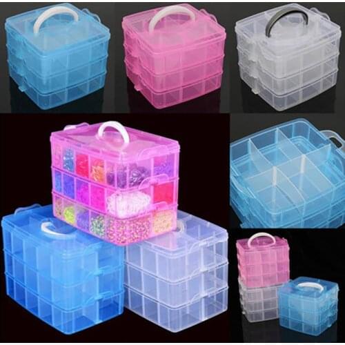 Adjustable Plastic Storage Box Storage Box Box For Jewelry Diamond Embroidery Craft Bead Pill Storage Tool 3 Colors