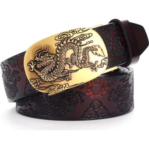 Automatic Buckle Belt Men Leather Belt NEW Mens Leather Ratchet Belt 110cm-125cm Luxury male Waistband width:3.4cm