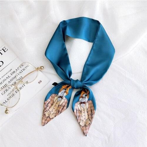 Luxury Brand Stripe Letter Skinny Scarf For Women Hair Neck Silk Scarf For Ladies Foulard Headband Bag 86*10cm