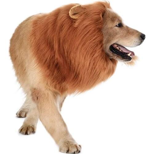 Pet Dog Lion Mane Wig Hair Decor Dog Wig Hair Costume For Large Medium Small Dog Halloween Gift Cosplay Funny Hat Pet Apparel