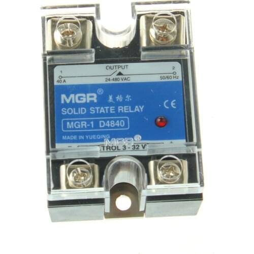 SSR-10DA SSR-25DA SSR-40DA Solid State Relay SSR DC-AC Input 3-32V DC Load 24-480V AC D4810 D4825 D4840