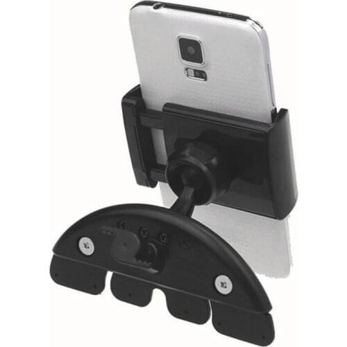 Universal Car Mobile Phone Support Bracket Holder CD Player Slot 360 Degree Adjustable Clip ABS Stand For Vehicle Supplies