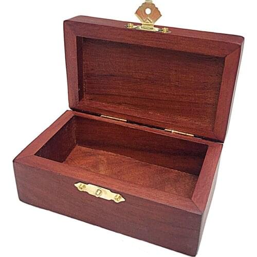 Vintage Wooden Farmer Embossed Jewelry Trinket Organizer Storage Box with Buckle