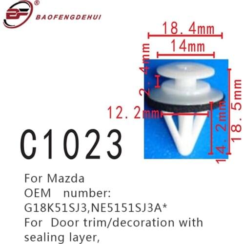 Door Trim Clips Fastener For Mazda 2 3 5 6 Protege 323 Miata B2500 CX-7 MX-5 G18K51SJ3 NE5151SJ3A* Sealing Layer Positioner