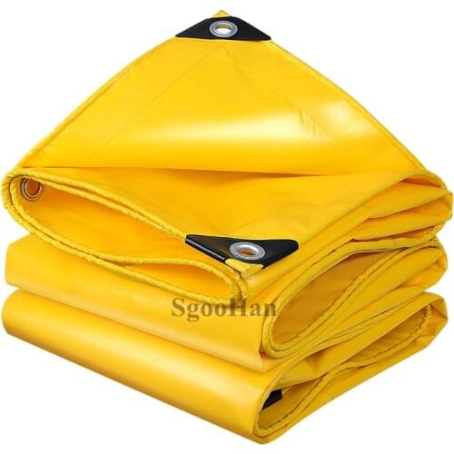 0.45mm Yellow Rainproof Cloth PVC Coated Banner Tarpaulin Oilcloth Outdoor Awning Waterproof Oxford Cloth Sunshade Sail Shelter