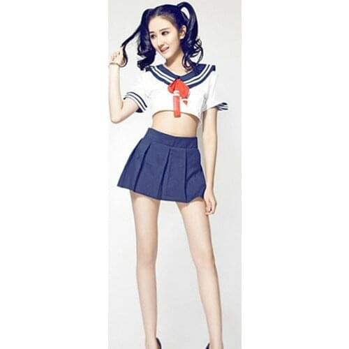 Hot Sale 2019 Sexy Lingerie Student Tie Uniform Temptation Nightclubs Uniform Sexy sailor moon Costume women sleepwears