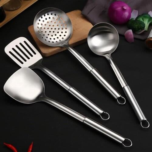 1Pcs Stainless Steel Kitchenware Shovel Frying Shovel Spoon Slotted Spoon Household Cooking Tools Shovel Spoon Kitchenware