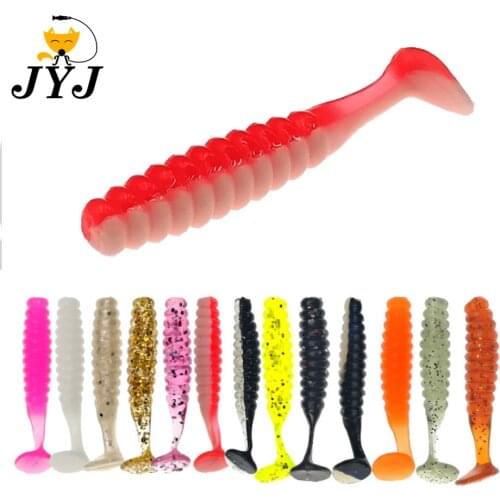 10pcs 4cm 13 colors super small mini soft paddle tail Japan tail worm baits fishing lure grubs tackle for small fish