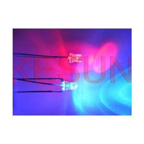 1000PCS x 3MM Red Blue Jade Green bi-color 3pin Common Anode/Cathode LED Diode Transparent Diode Ultra Bright LED Light Beads