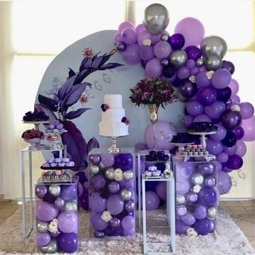 140Pcs Home Decor Baby Shower Kids Happy Birthday Wedding Party Decorations Balloon Garland Arch Kit Pruple Balls Boy Supplies