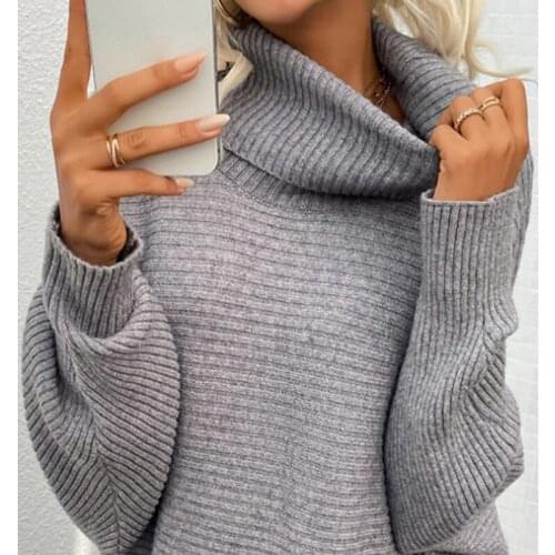 2021 Autumn Winter New Women Turtleneck Sweater Oversize Warm Long Pullovers Sweaters Long Sleeve Womens Cashmere Loose Jumper