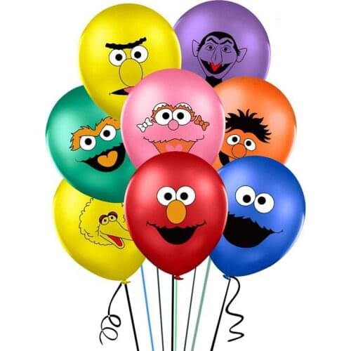 20PCS12 inch Sesame Street theme cartoon balloon baby shower children birthday party decoration balloon helium latex balloon