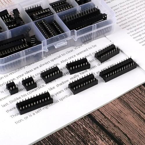 DIP IC Sockets Solder Type Socket Kit 6/8/14/16/18/20/24/28 Pin Terminals 66Pcs/Box Hot