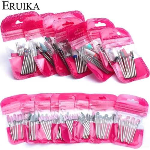 8pcs Diamond Nail Drill Bits Electric Rotary Burr Milling Cutters Nail File Grinding Head Remover Dead Skin Cleaning Accessories