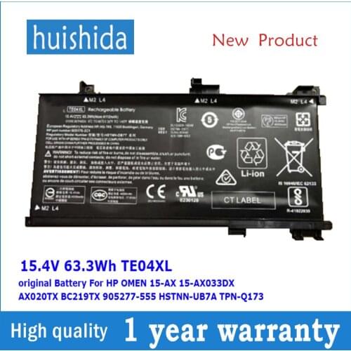 15,4 V 63.3Wh TE04XL New original laptop battery for HP OMEN 15-AX 15-AX033DX AX020TX 905277-555 HSTNN-UB7A BC219TX series
