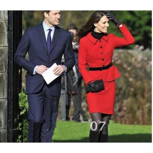 Free Shipping Kate Middleton Red Slim Bride Suit Fashion Ladies Business Suit Autumn Womens Outwear dfgt