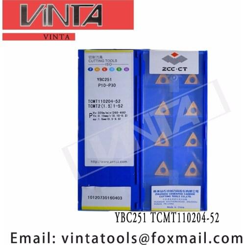 Free shipping high quality 10pcs/lots YBC251 TCMT110204-52 cnc carbide turning inserts