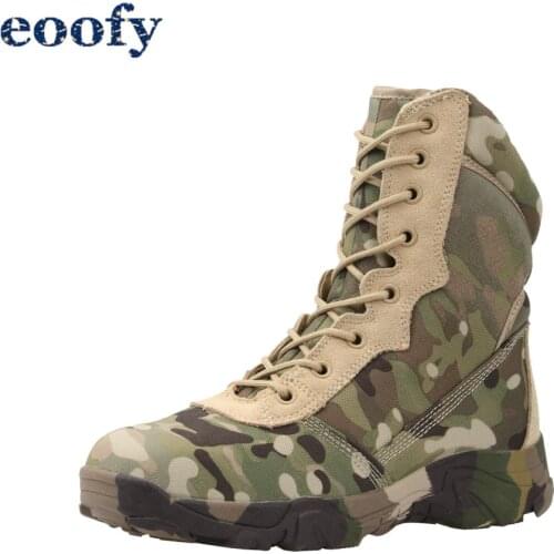 Jungle camouflage boots military combat boots Lightweight Camo Hiking Motorcycle Shoes for Men/women With Zipper Breathable