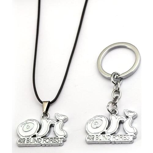 Game Ori and the Blind Forest Keychain Ori Letter Logo Pendants Keyring Necklace Leather Chain Choker Men Accessory