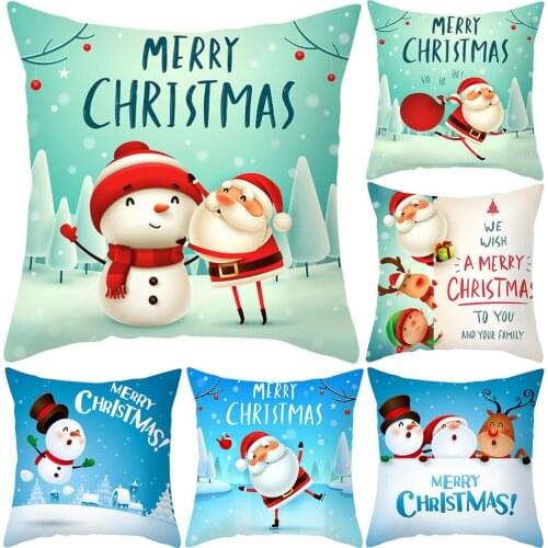 Santa Claus Print Sofa Throw Pillow Case Cushion Cover Car Home Christmas Decor