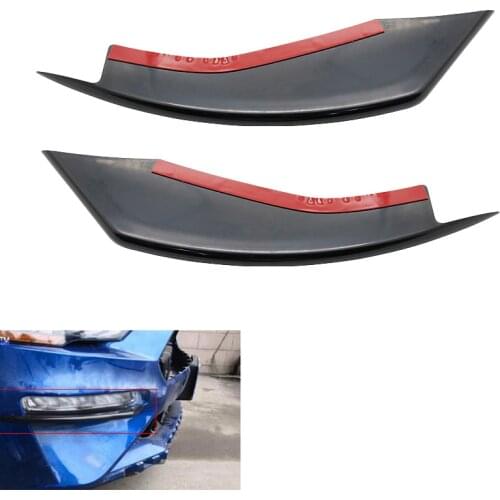 FOR 2018-2020 FORD MUSTANG BLACK FRONT BUMPER VENT WINGLETS FOG LIGHT CANARD TRIM