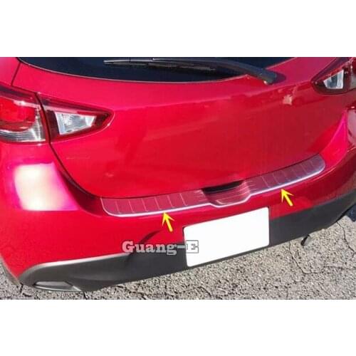 For Mazda 2 Demio 2015 2016 2017 2018 Car Stainless Steel Back Rear Pedal Door Scuff Plate Frame Outside Threshold Trunk 1pcs