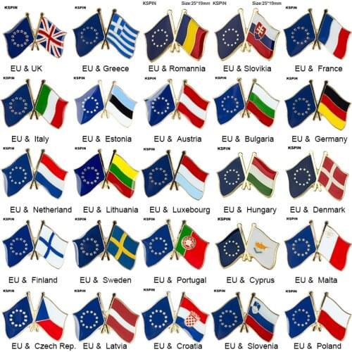 European Union Friendship Natinal Lapel Pins Flag Lapel Pins Country Flag Badge Flag Badge Brooch