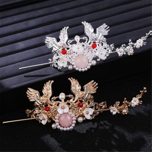 Chinese Style Hair Stick Alloy Pearl Coronet Hair Pin Vintage Hair Accessories