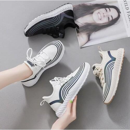 Women Casual Shoes Mesh Breathable Fashion Sport Running Sneakers Outdoor Lace Up White Flats Female 2021 Spring Autumn Loafers