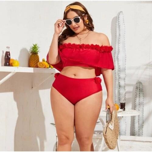 Swimwear Women 2021 New European And American Two-Piece Suit Black Bikini Plus Size Bandeau Bikini High Waist Bikini